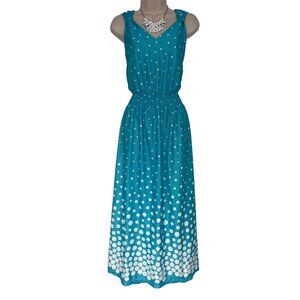 Anthony Richards | Dresses | Teal Vintage Polka Dot Maxi Dress Wpockets  Size 2x 8 2 Summer Wedding Plus Sz | Poshmark